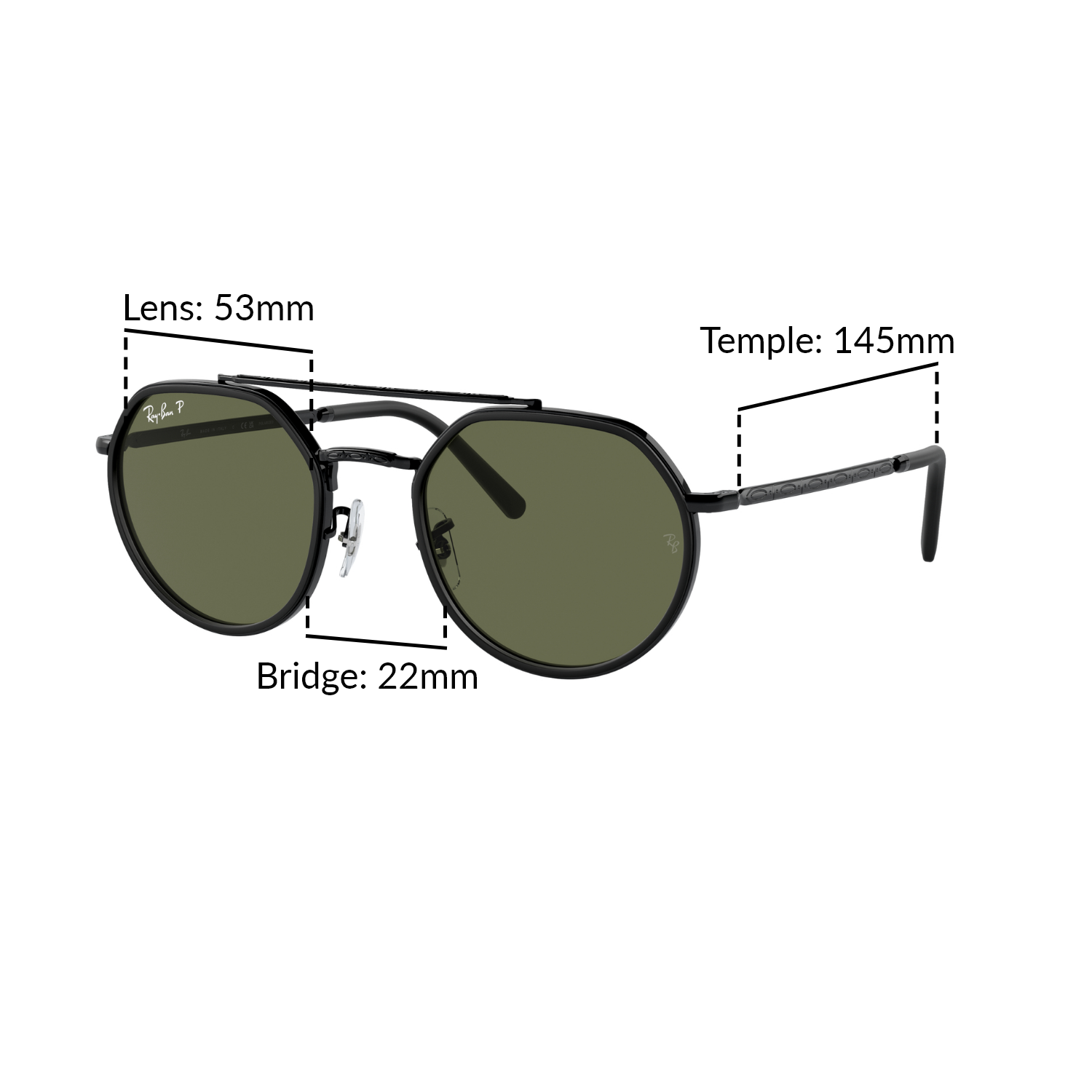 Mắt kính RAY-BAN - Polarized - RB3765 002/58 Size 53 - Kính mát