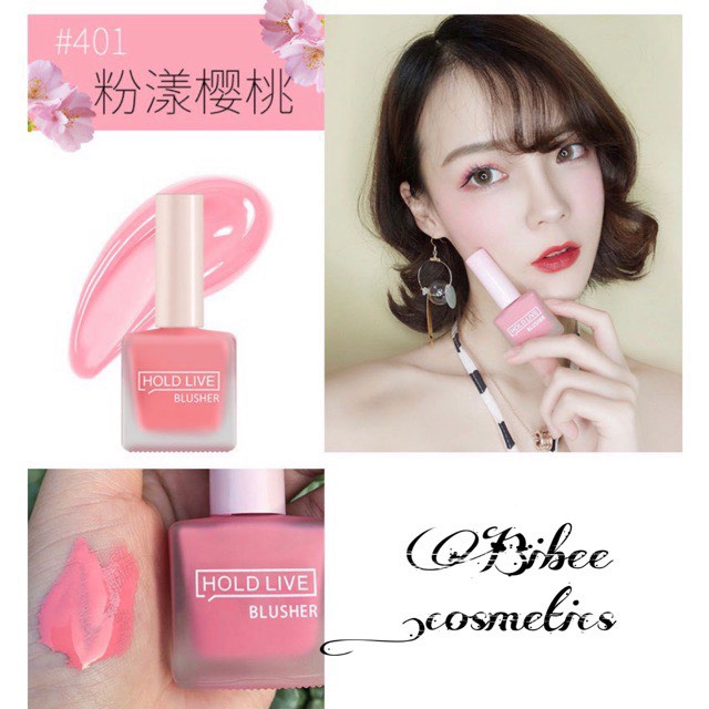Má Hồng Kem Holdlive Fruit Juice Blusher dạng lỏng màu hồng baby siêu xinh xắn