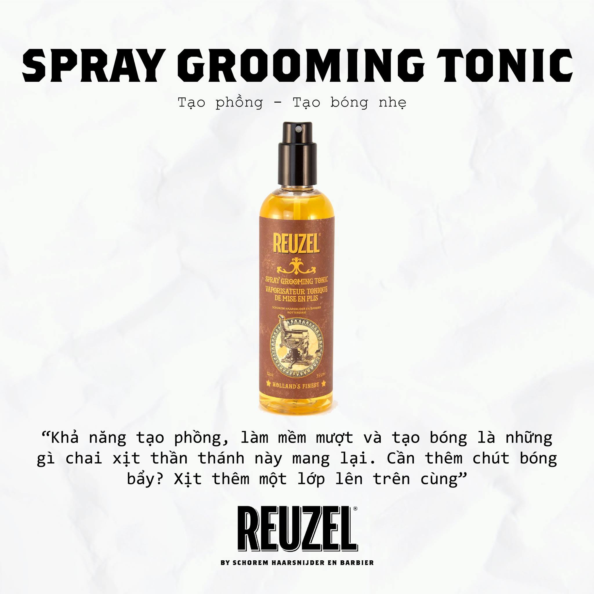 Xịt tạo phồng tóc Reuzel Spray Grooming Tonic