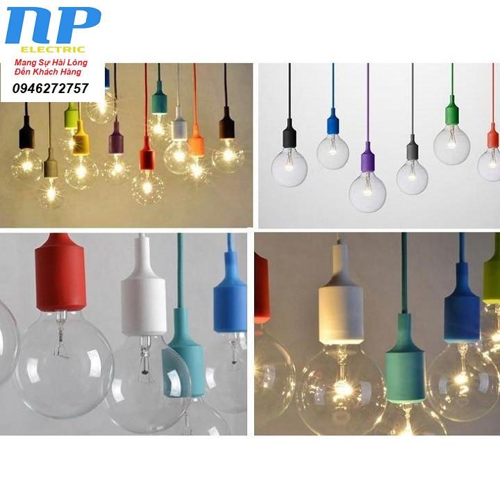 DÂY ĐUI ĐÈN TRANG TRÍ 1 MÉT NHIỀU MÀU - ĐUI E27