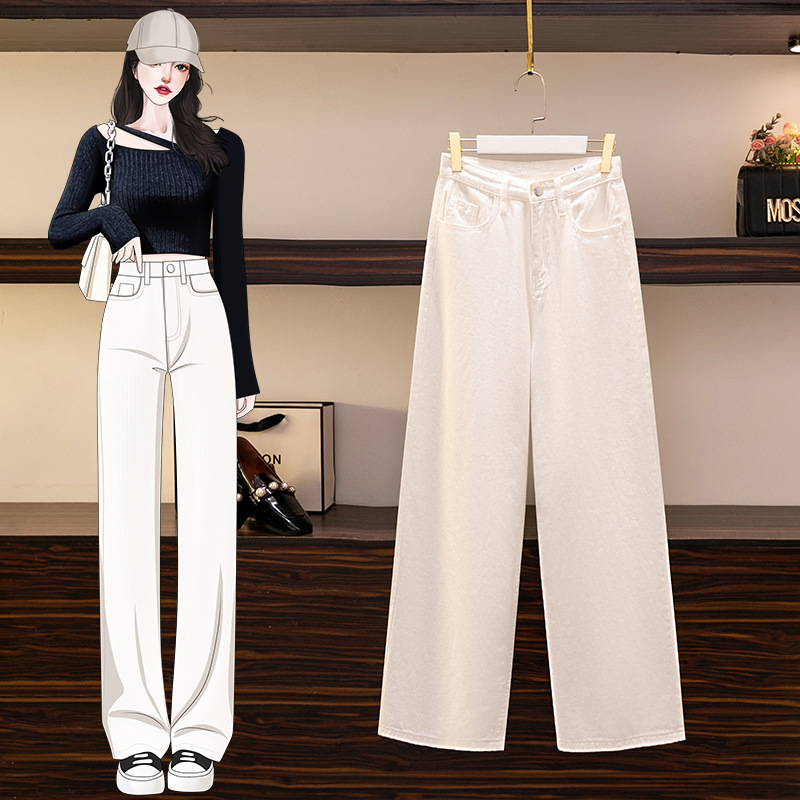 Quần jeans nữ ống suông rộng quần ống rộng lưng cao quần bò nữ trơn đẹp hot trend 2023 AQUA JEANS