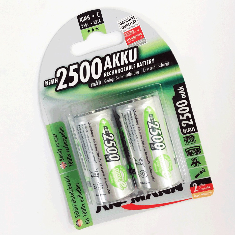 Combo 2 vỉ pin sạc trung C Ansmann 2500mAh (1 vỉ 2 viên)