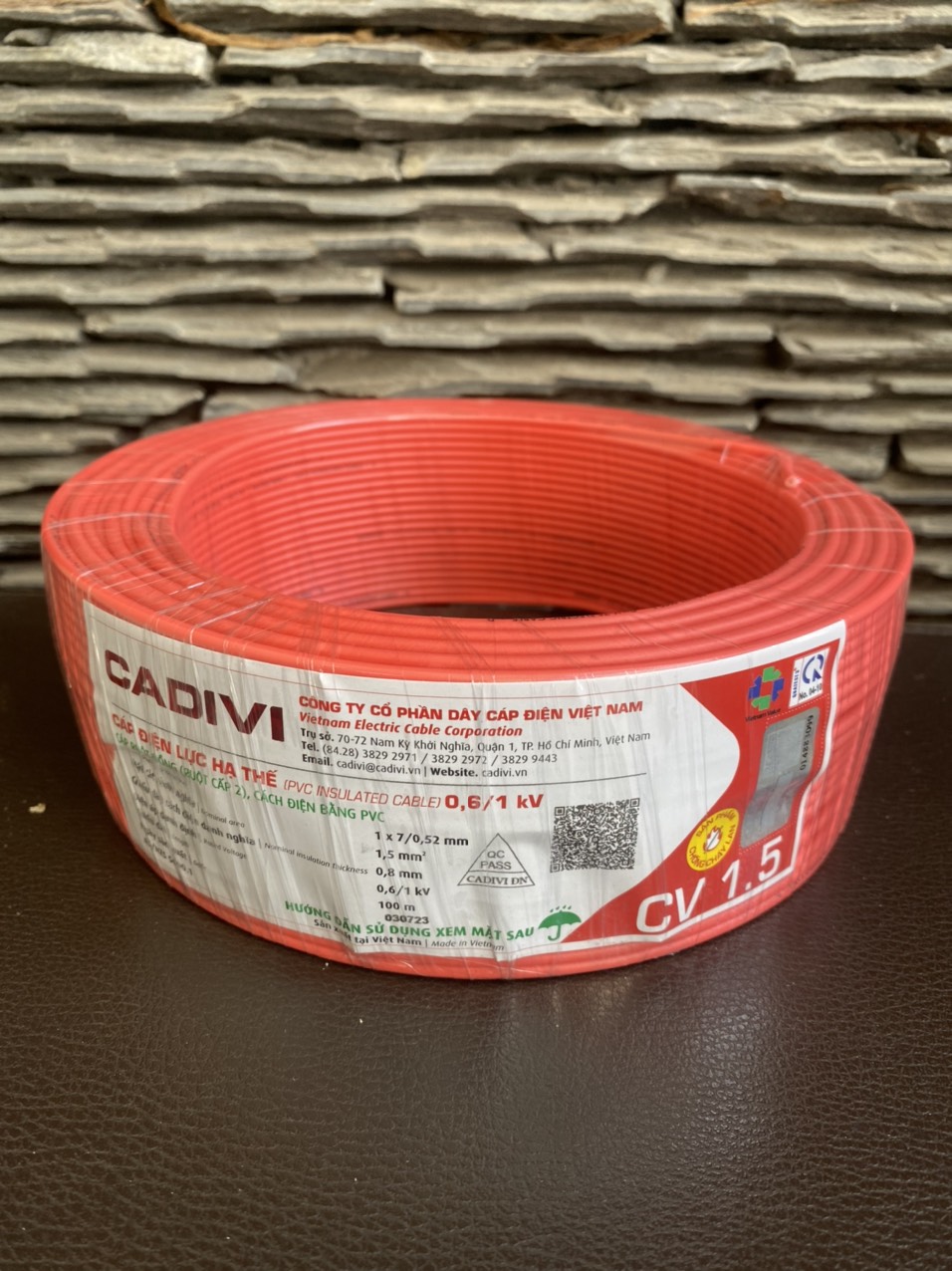 Dây điện Cadivi đơn 1.5 ( Cuộn 100m)
