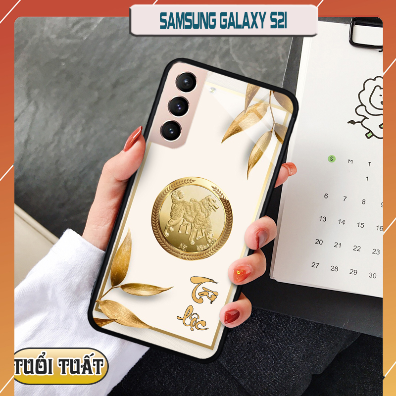 Ốp lưng kính 12 con giáp cho Samsung Galaxy S21