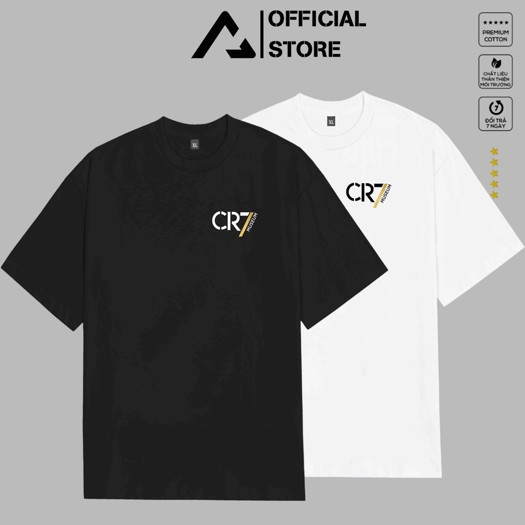 Áo thun Đen - Trắng CR7 100% - Có Áo 100% Cotton