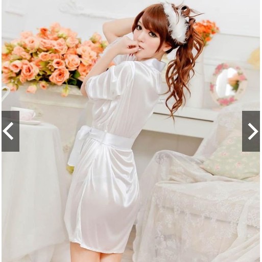 Áo choàng ngủ lụa satin phong cách kimono sexy (có sẵn - miễn ship)
