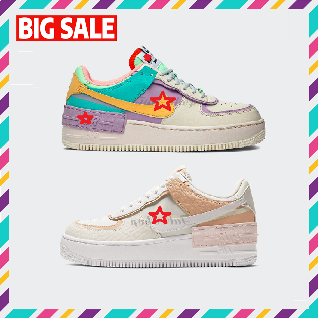 GIÀY THỂ THAO NỮ AF1  HOA CÚC - AF1 SHADOW CẦU VỒNG [ RẺ VÔ ĐỊCH ]