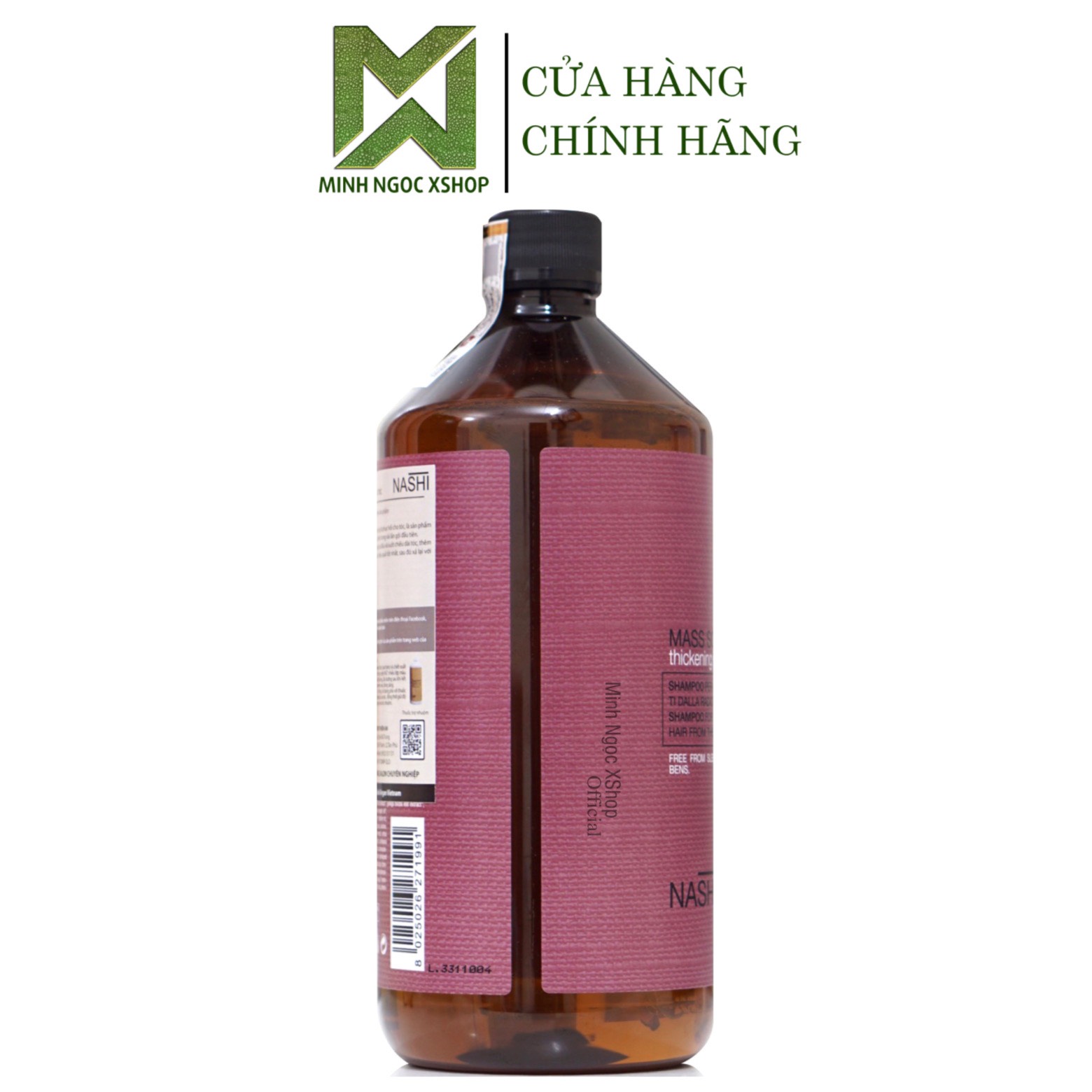 Dầu gội dành cho tóc mỏng, rụng, hư tổn Nashi Argan Mass Solution 1000ML