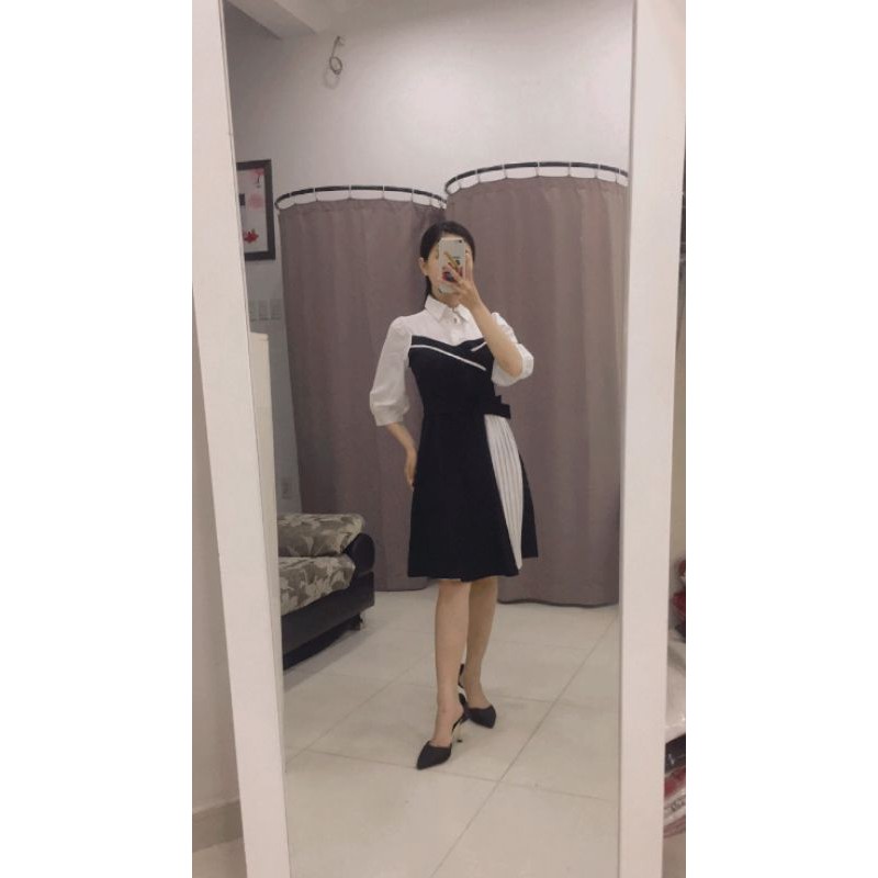 [HCM]Đầm Công Sở Phối Dập Li Taris Dress