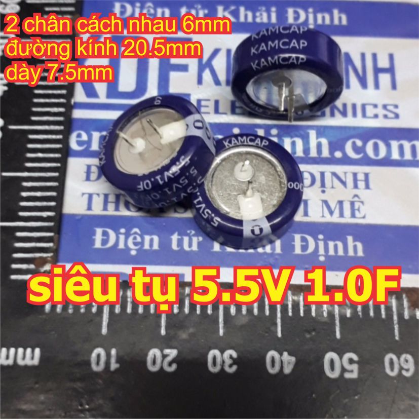 2 cái siêu tụ điện, tụ dung lượng cao 5.5V 1F 1.0F SE-5R5-D105VYV KAMCAP kde5222
