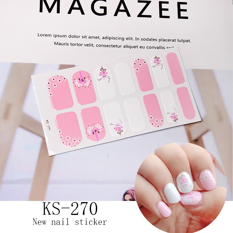 Bộ sticker dán móng tay HÀN QUỐC trang trí 3D kháng nước bền chặt - P11