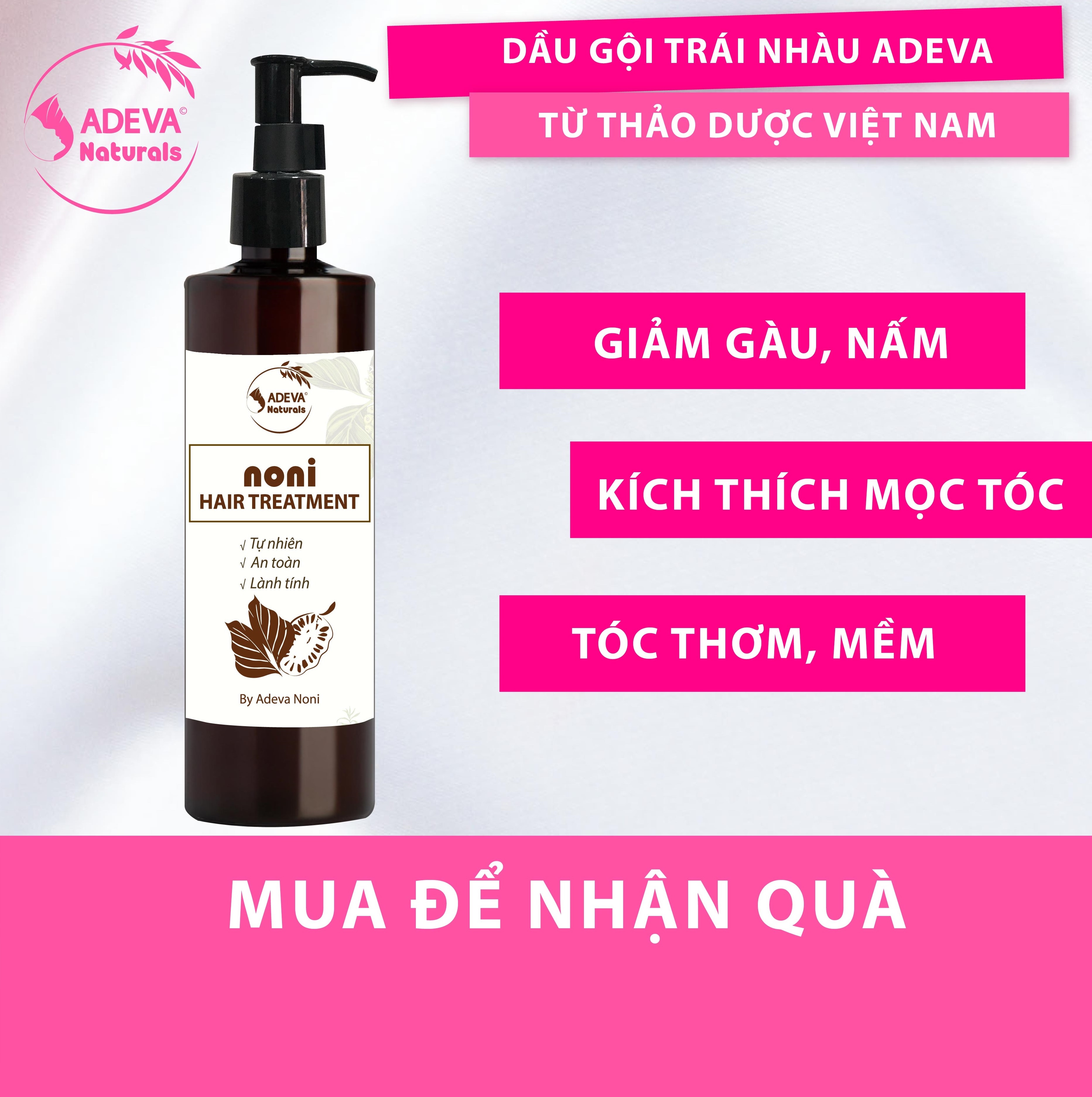[Sản Phẩm Thiên Nhiên ADEVA NONI] Nước gội thảo mộc Trái nhàu (có bọt) - 250ML