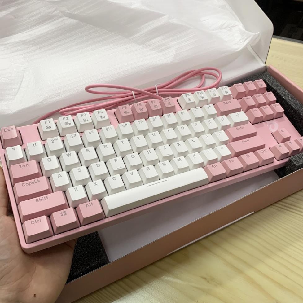 Bàn phím cơ DareU EK87 Pink White Red switch