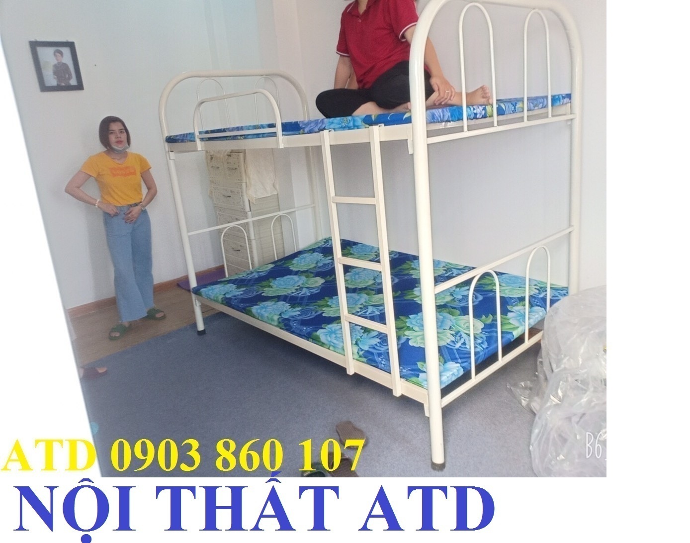 [HCM]Giường sắt 2 tầng giá rẻ tại xưởng đủ kích thước- giường tầng chịu lực tốt