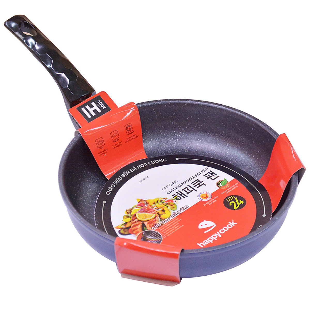 CHẢO VÂN ĐÁ ĐÁY TỪ HAPPYCOOK GFP-IH 24CM/26CM/28CM DÙNG ĐƯỢC BẾP TỪ