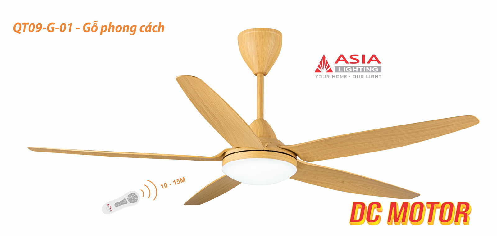 Quạt trần đèn cao cấp Asia QT09