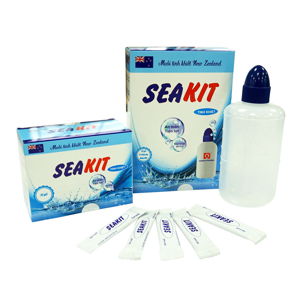 Nước muối sinh lý Seakit & Nước muối Seakit (Kèm bình pha)