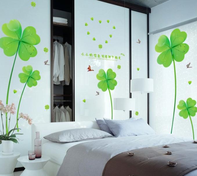 [HCM]Decal trang trí Cỏ May Mắn lớn
