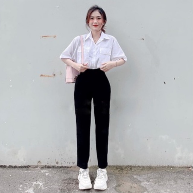 Quần baggy cạp cao sary05 siêu tôn dáng
