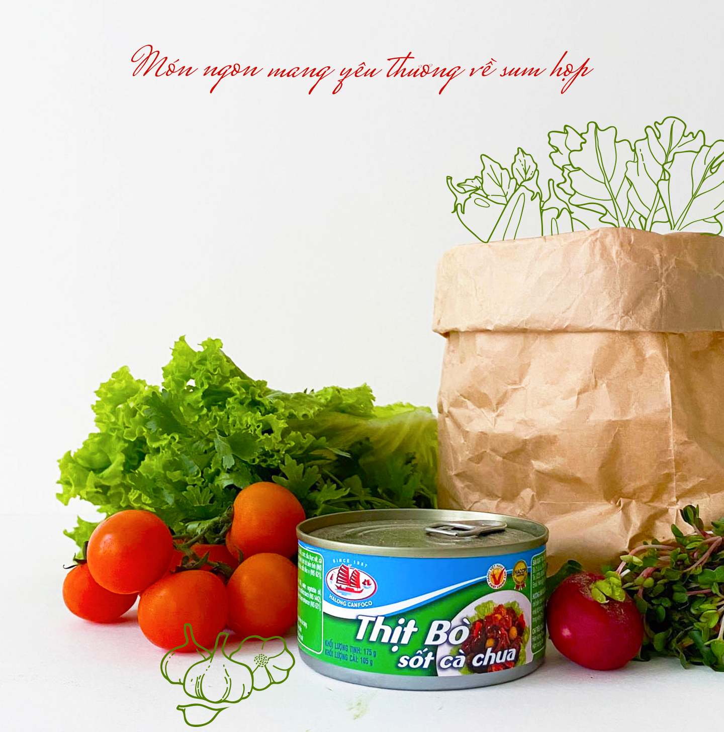 Thịt bò sốt cà 175g - Đồ Hộp Hạ Long