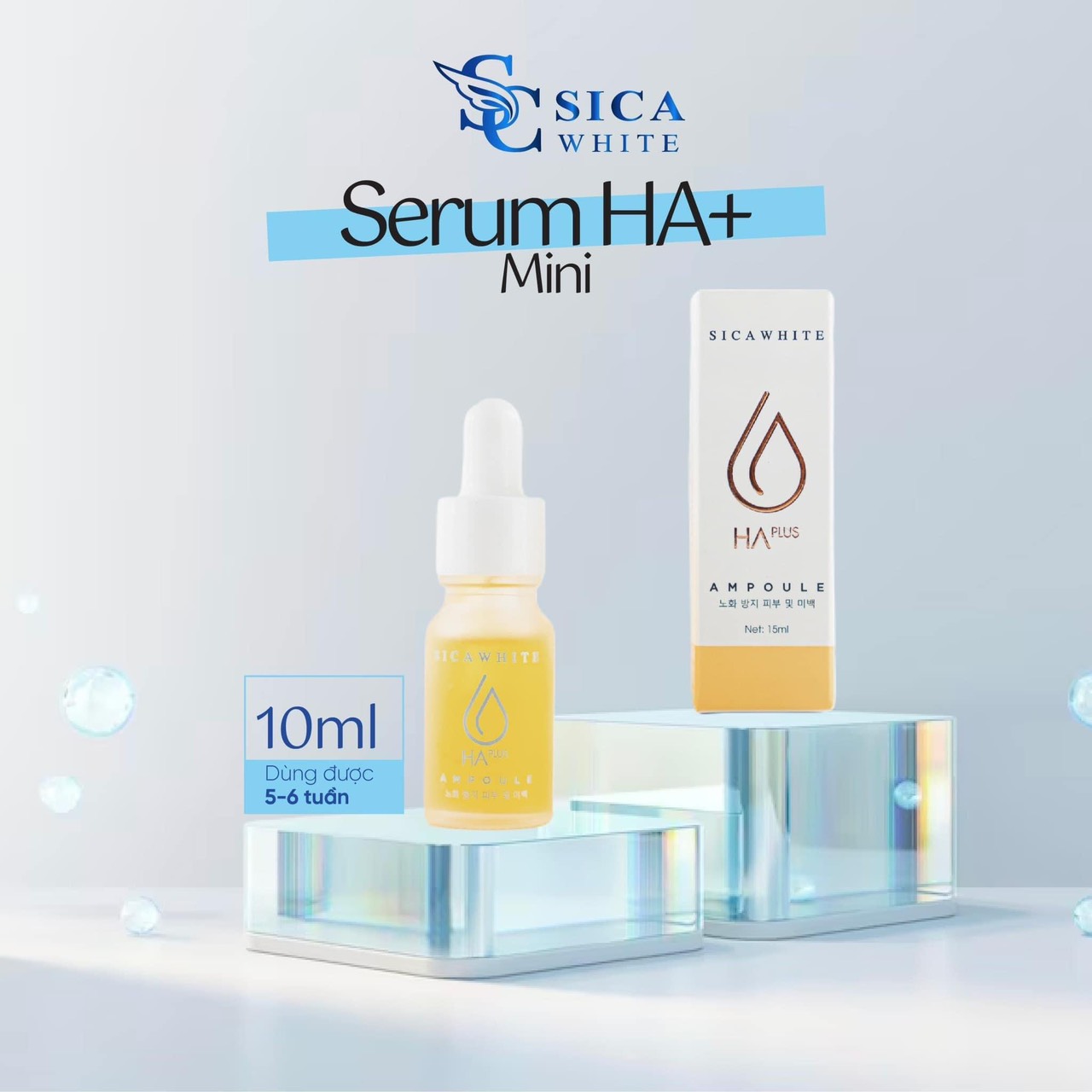Serum ampoule ha plus sica se khích lổ chân lông giúp da luôn căng bóng