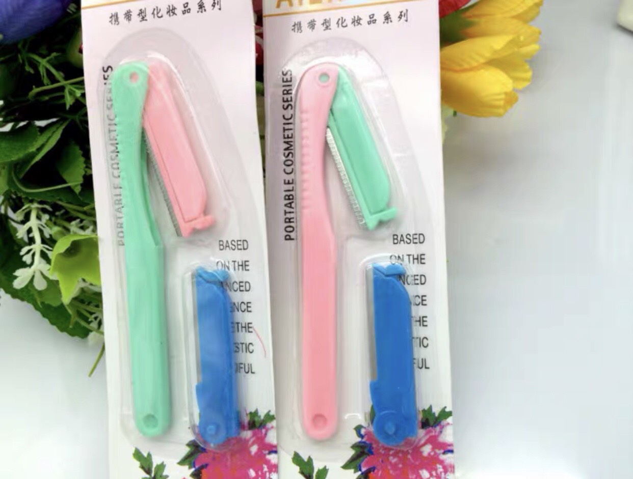 Bộ Dao Cạo, Tỉa Lông Mày Tóc Mái 2 Lưỡi -phukienteen
