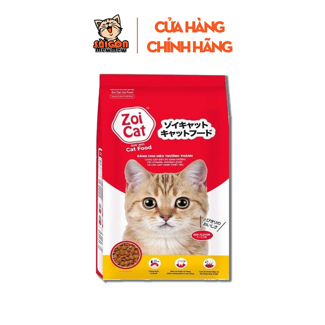 Hạt cho mèo ZOI CAT túi 1KG xuất xứ Thái Lan hương vị hấp dẫn