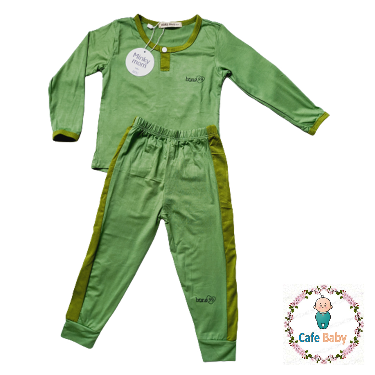 Bộ Minky Mom Dài Viền Thun Lạnh Cho Bé