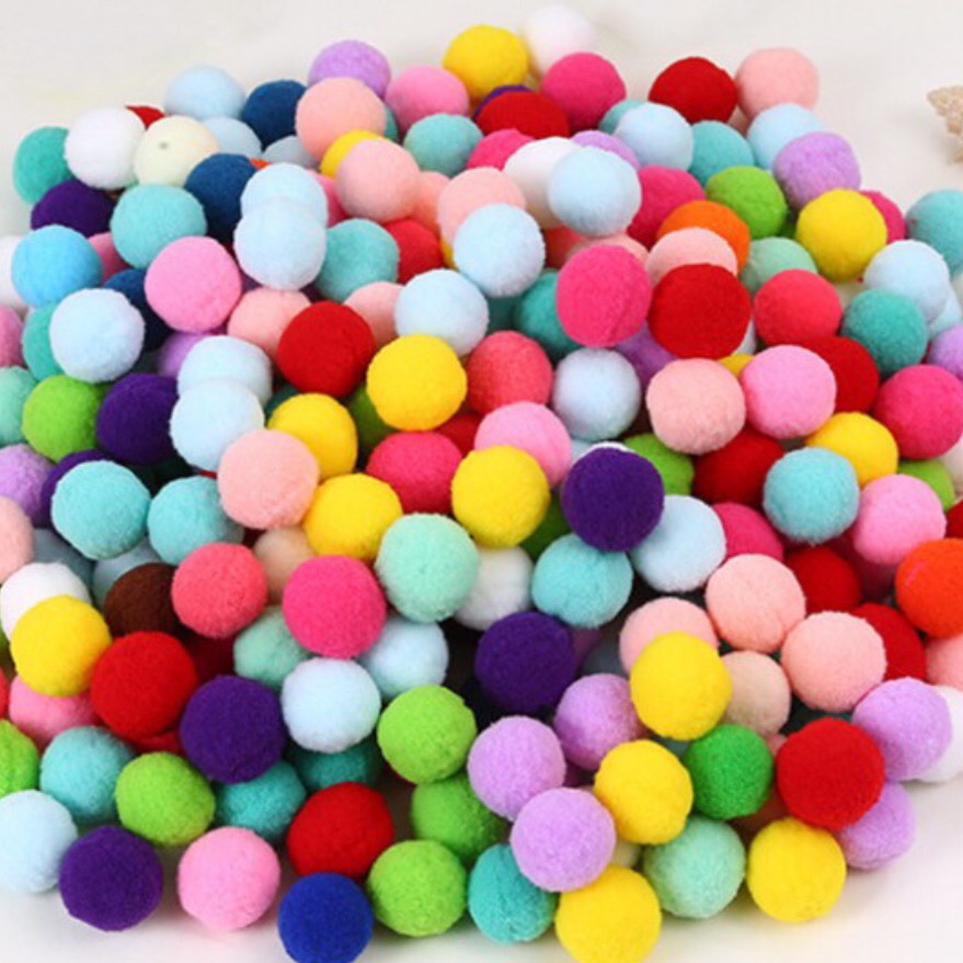 [HCM]20 quả pom pom lụa đủ màu sắc
