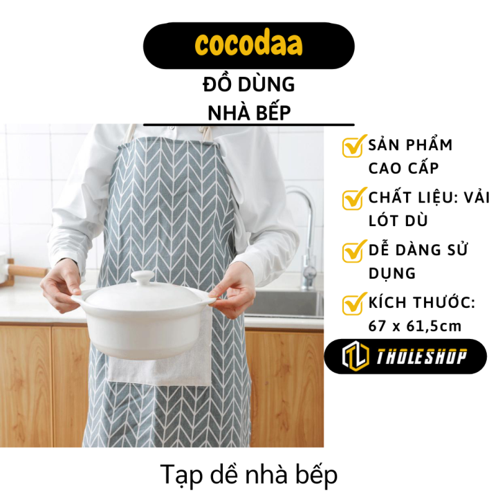Tạp dề nội dề - Tạp dề vải hình vuông, tam giác thiết kế đơn giản, tiện dụng, dễ giặt giũ