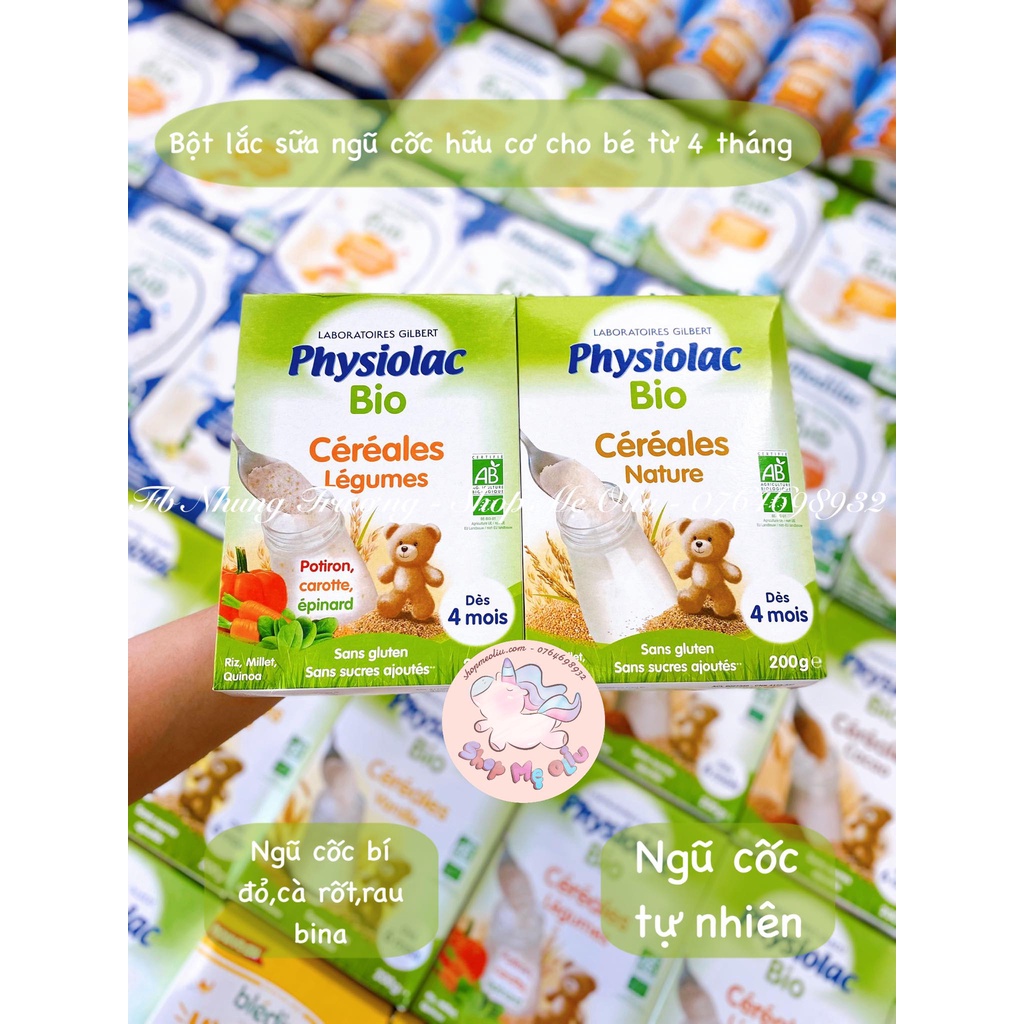 [SHIP AIR] Bột lắc sữa hữu cơ Physiolac cho bé từ 4 tháng 200gram
