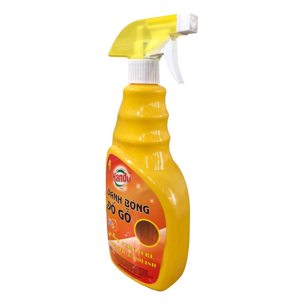 [ĐÁNH BÓNG ĐỒ GỖ] Chai xịt làm sạch và đánh bóng đồ gỗ Hando 600ml