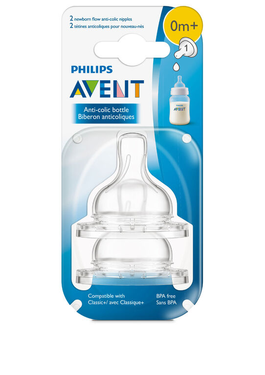 [Bill Mỹ] BỘ 2 NÚM TY AVENT CLASSIC/ NÚM VÚ CHỐNG ĐẦY HƠI (cho bé từ 0-6 tháng)