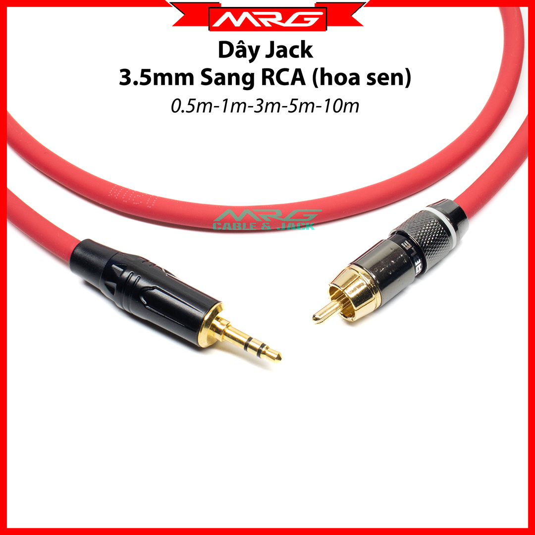 Dây 3.5 sang đầu rca hoa sen, dài 0.5m-1m-3m-5m-8m-10m | dây jack 3.5 ra jack hoa sen, cáp 3.5mm sang rca hoa sen.