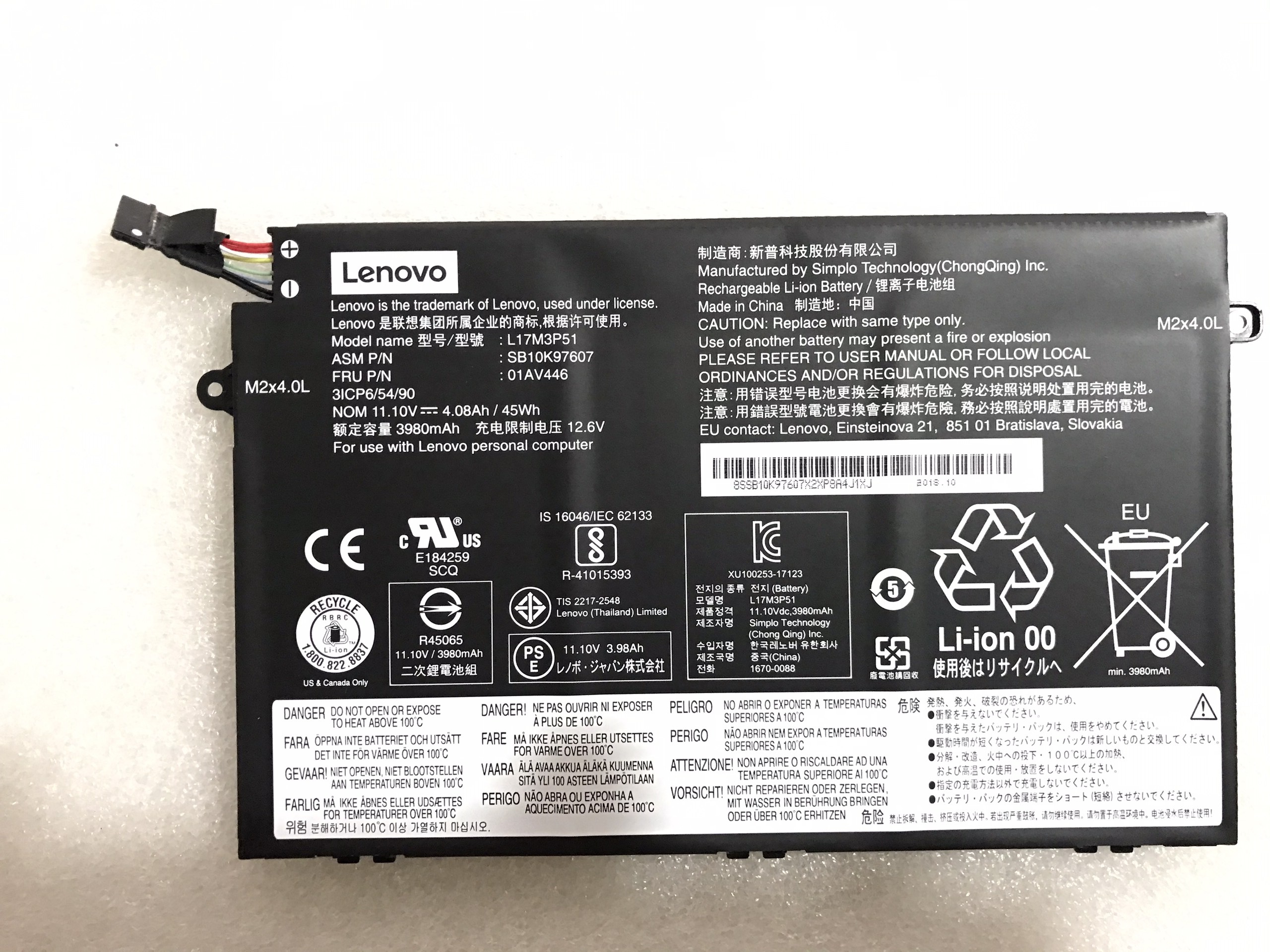 Pin laptop lenovo ThinkPad L17C3P51 L17L3P51 L17M3P51 L17M3P52  E480 E485 E490   E580 E585 E590 R480  R580 Series