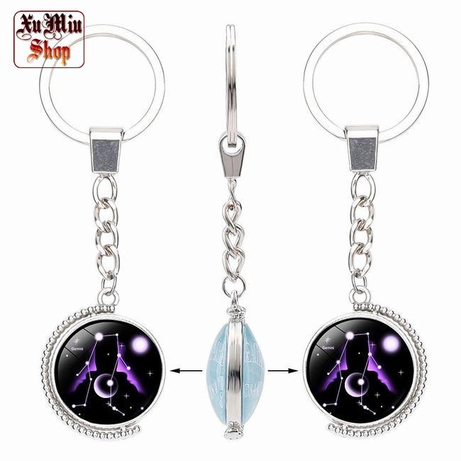 Móc khóa 2 mặt cung hoàng đạo XM05 - Song Tử