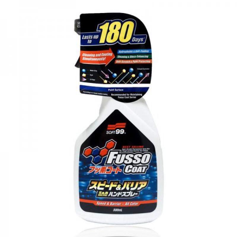 CHAI XỊT PHỦ NANO SƠN XE Ô TÔ 6 THÁNG FUSSO COAT SPEED & BARRIER HAND SPRAY W-208 SOFT99 JAPAN