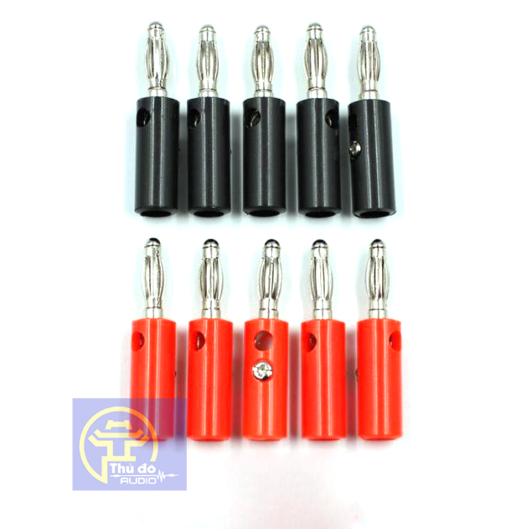 10 Đầu Jack Bắp Chuối 910MR 4mm Đực (5 Đen, 5 Đỏ )