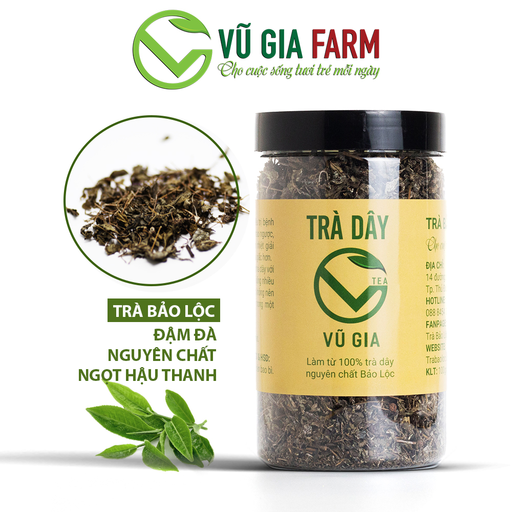 Trà Dây Nguyên Chất Vũ Gia (100g/hũ) + Hỗ trợ dạ dày, tiêu hóa, viêm loét trào ngược, diệt vi khuẩn HP - Đã được kiểm nghiệm y tế