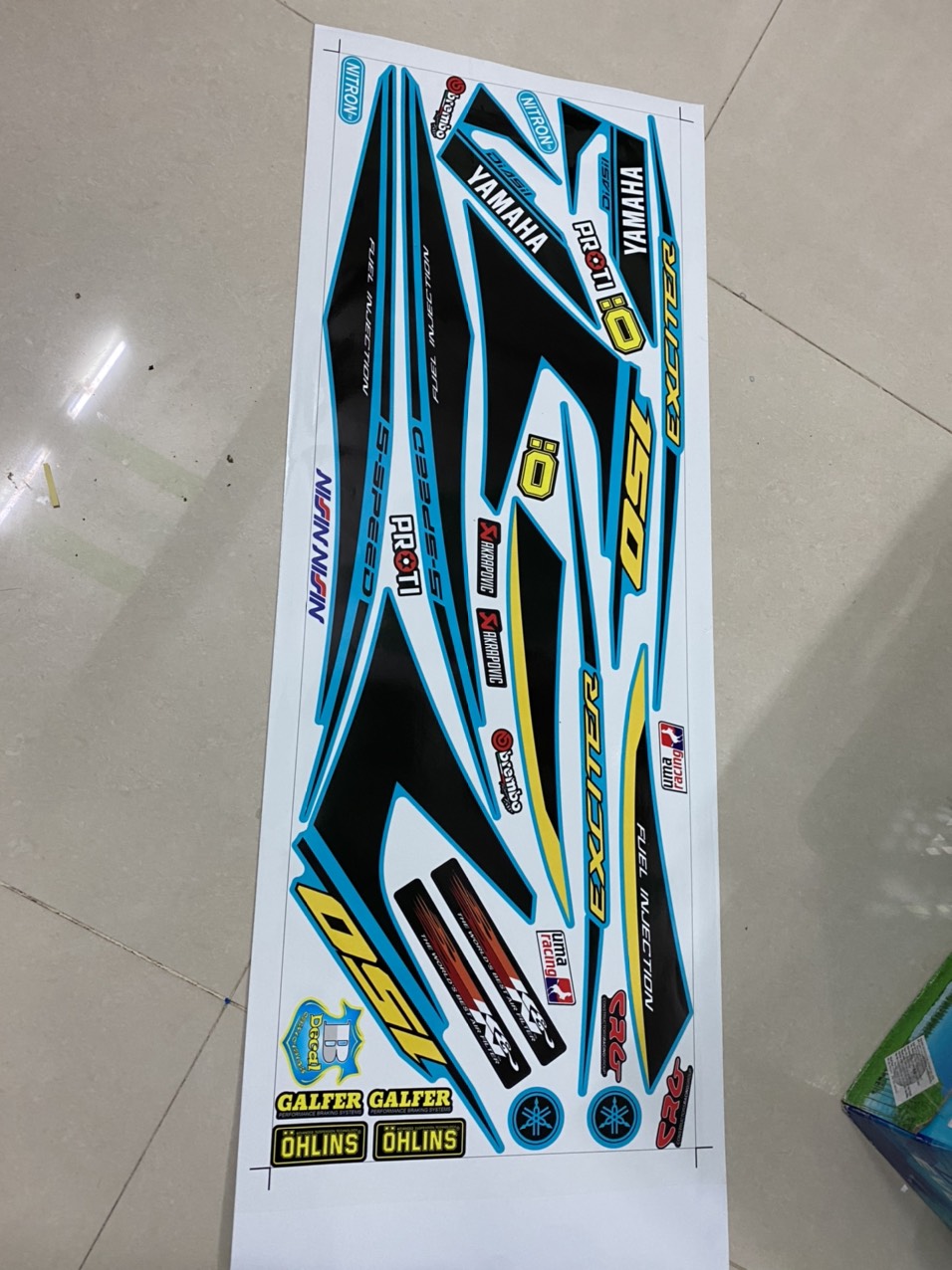 Tem RỜI EXCITER 150  XANH ĐEN