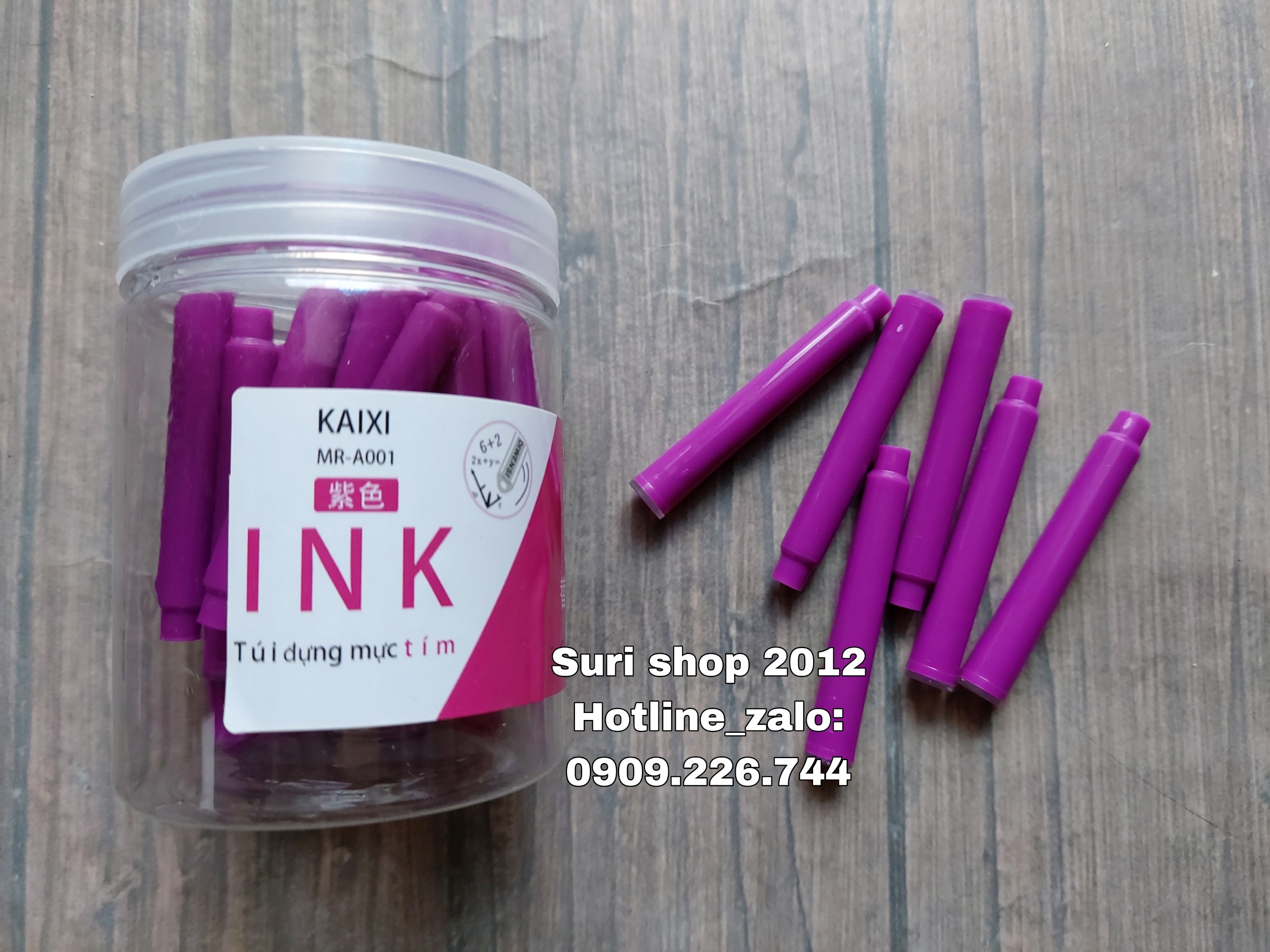 Hộp 30 ống mực xóa được chât lượng ( mực tím , xanh )