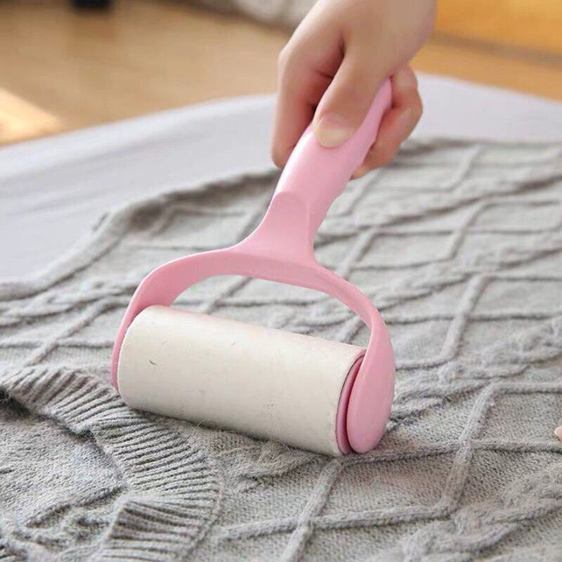 Cây Lăn Bụi Quần Áo Tặng Kèm 2 Cuộn Lăn Gia Dụng Đầm Sen