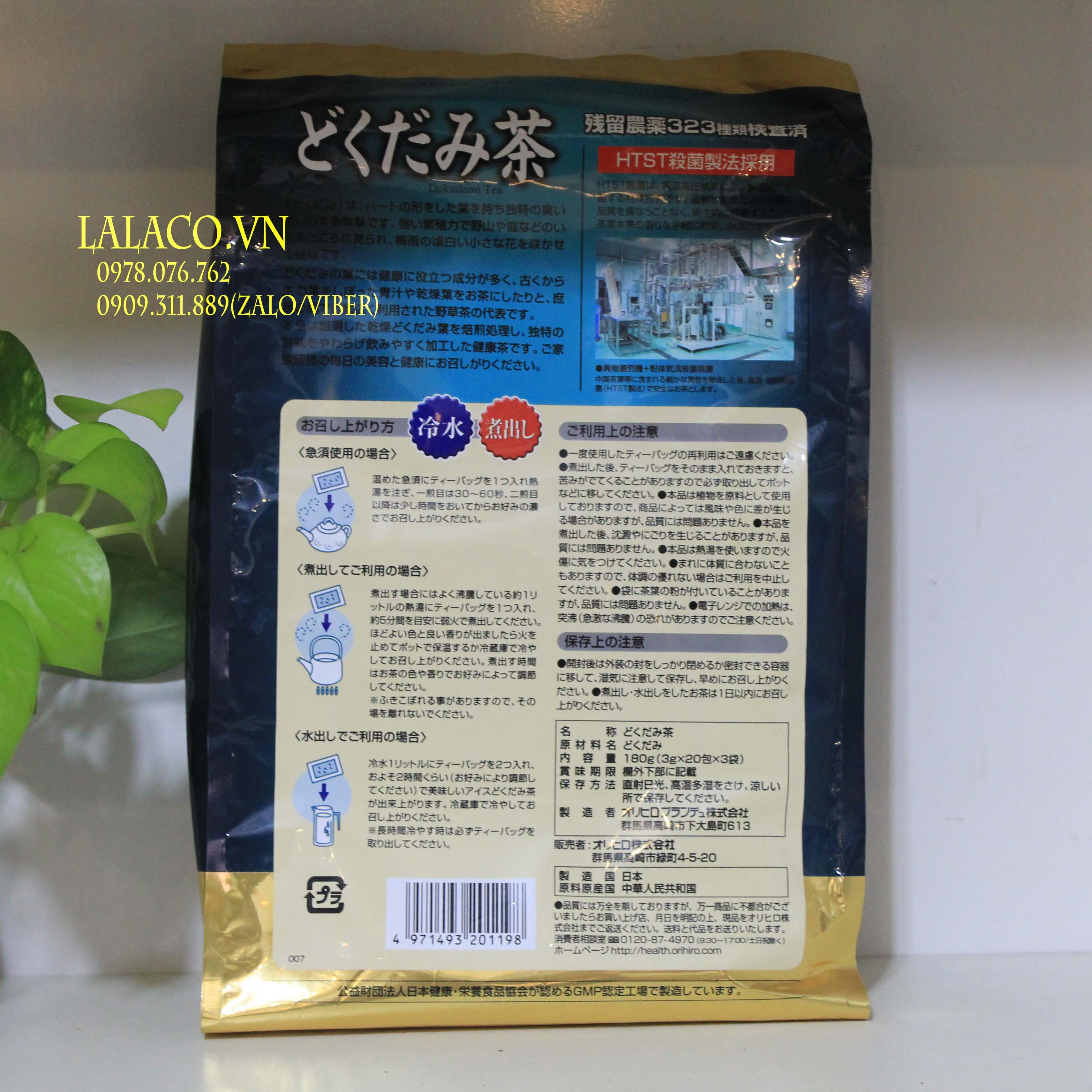[HCM]Trà Diếp Cá Orihiro Dokudami Tea (60 gói)