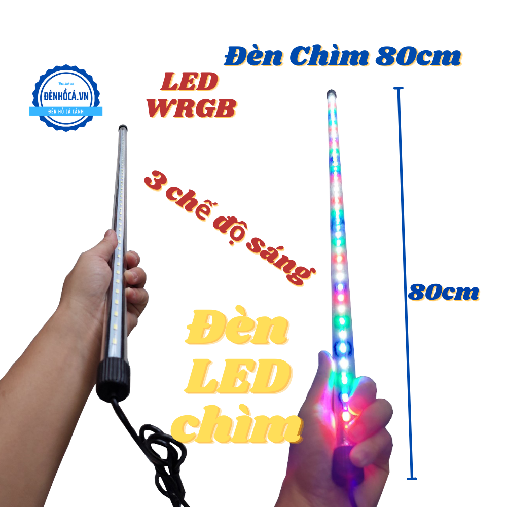 Đèn bể cá kích thước 80cm - 100cm ĐÈN CHÌM ĐỔI MÀU 3 chế độ sáng