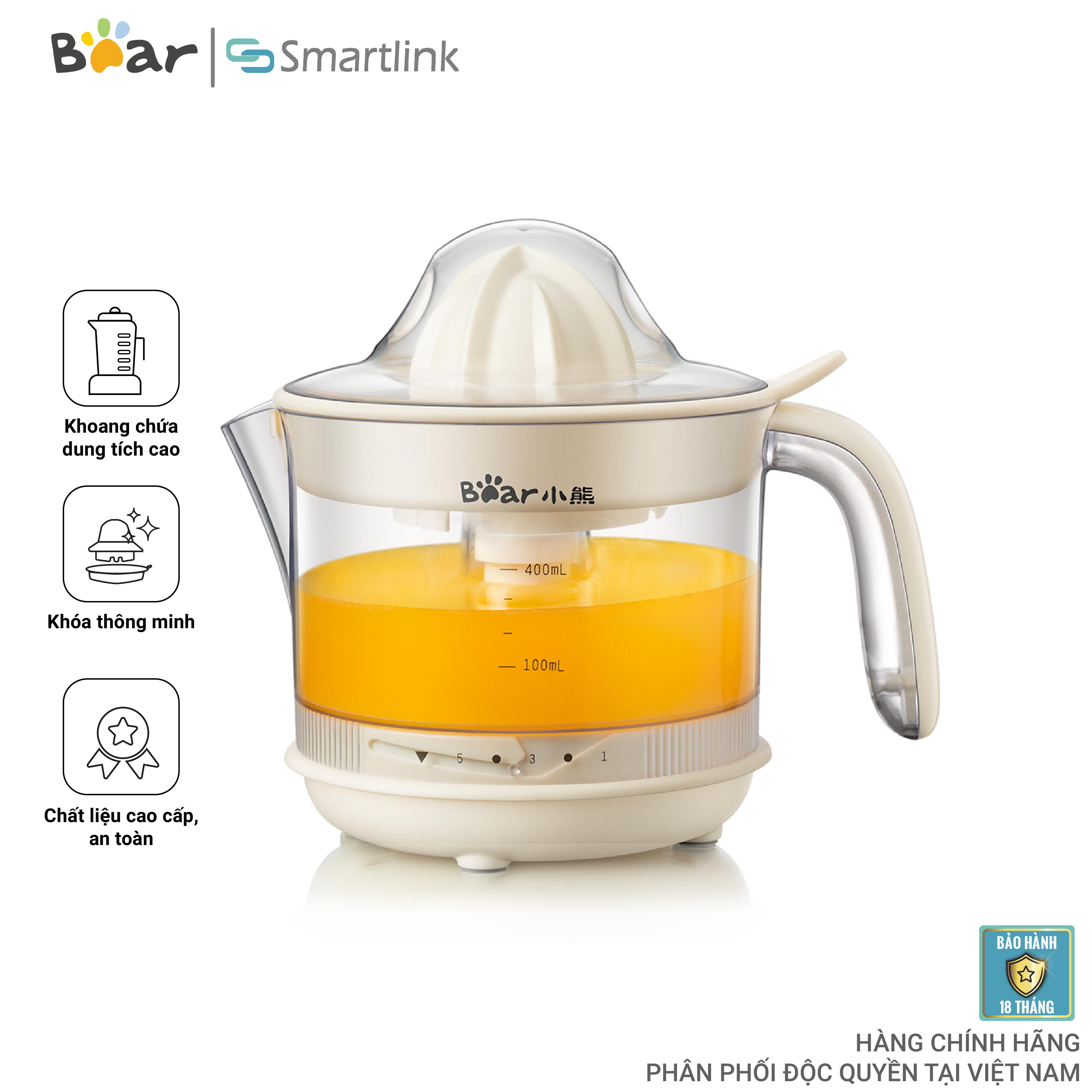 GIFT- Máy vắt cam nguyên tép tự động - Bear chính hãng
