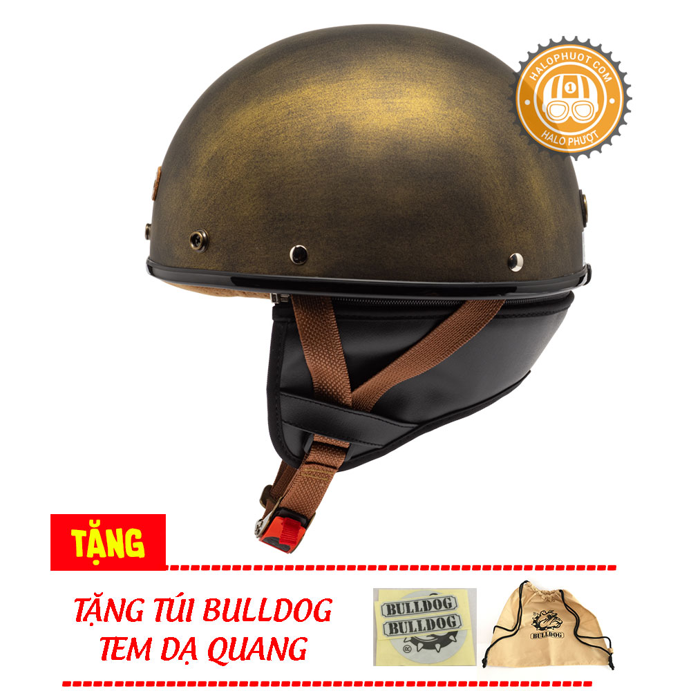 Mũ bảo hiểm Bulldog PUG nửa đầu Xước Đồng