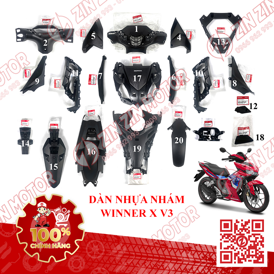 Dàn Áo Nhựa Nhám Winner X V3 2022 2023 Chính Hãng