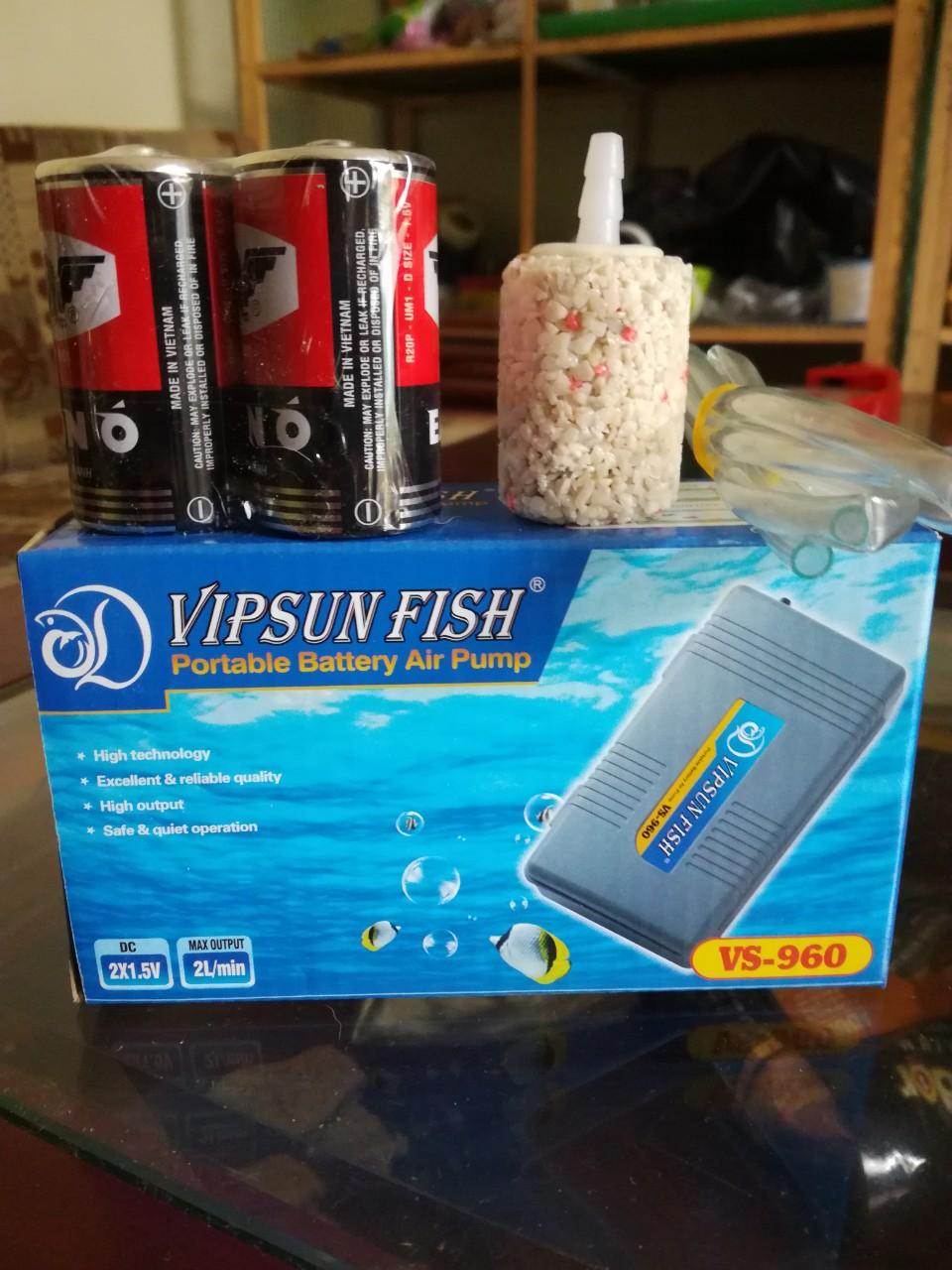 Máy Sủi Oxy Chạy Pin VS 960 Kèm 2 Pin .