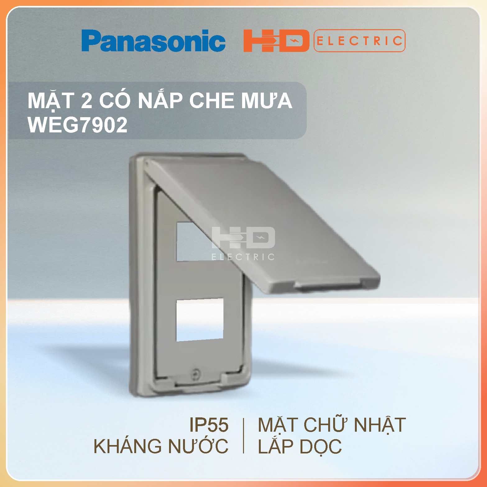Mặt có nắp che cho 1 2 3 thiết bị Panasonic WEG7901 WEG7902 WEG7903 lắp dọc