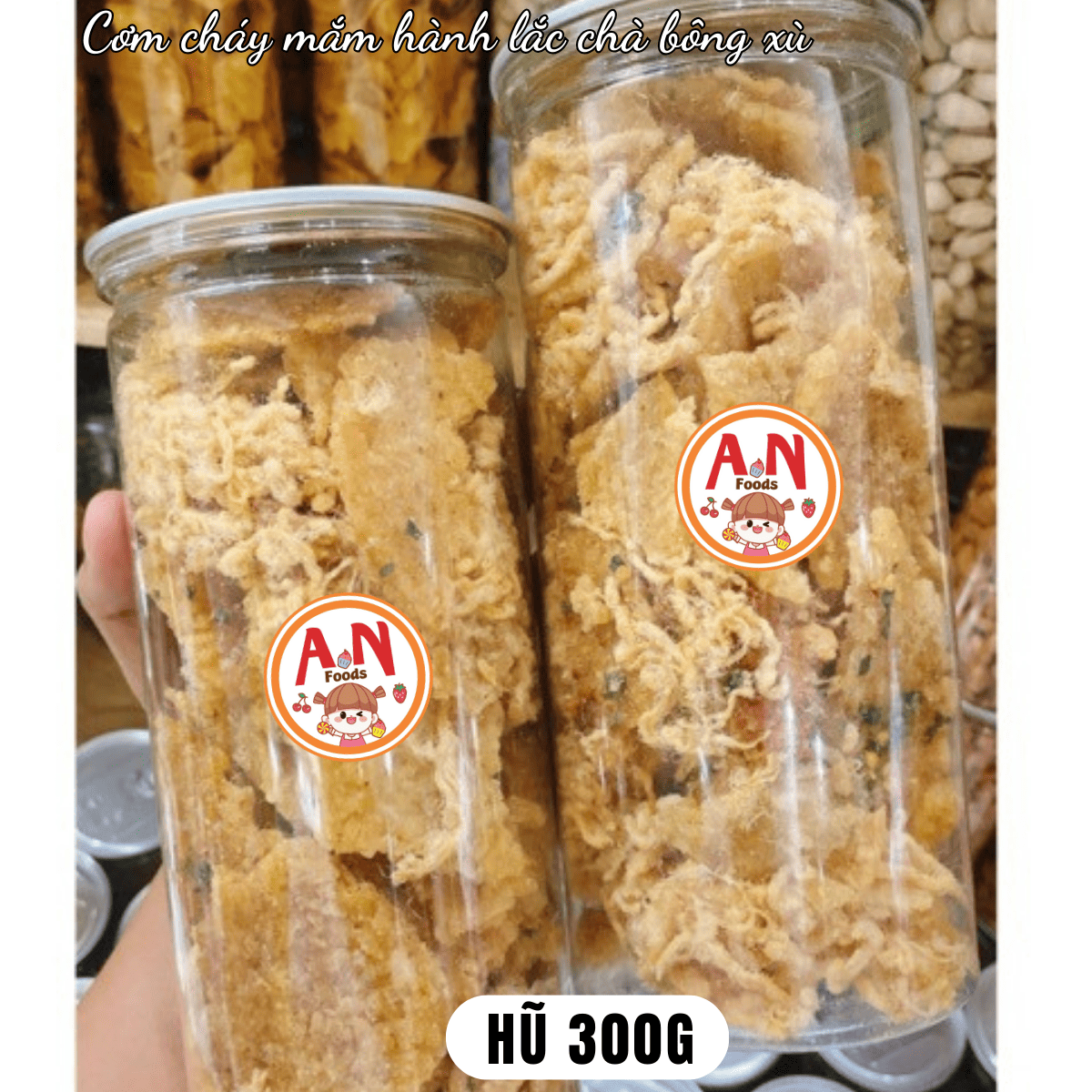 1 KG- Cơm cháy mắm hành lắc chà bông xù